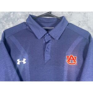 Under Armour Auburn Tigers Mens XL Navy Blue HeatGear Loose Fit Polo Shirt